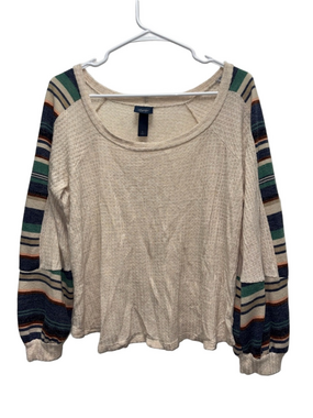 Daytrip Waffle Knit Top Oversized Buckle Shirt Size Small